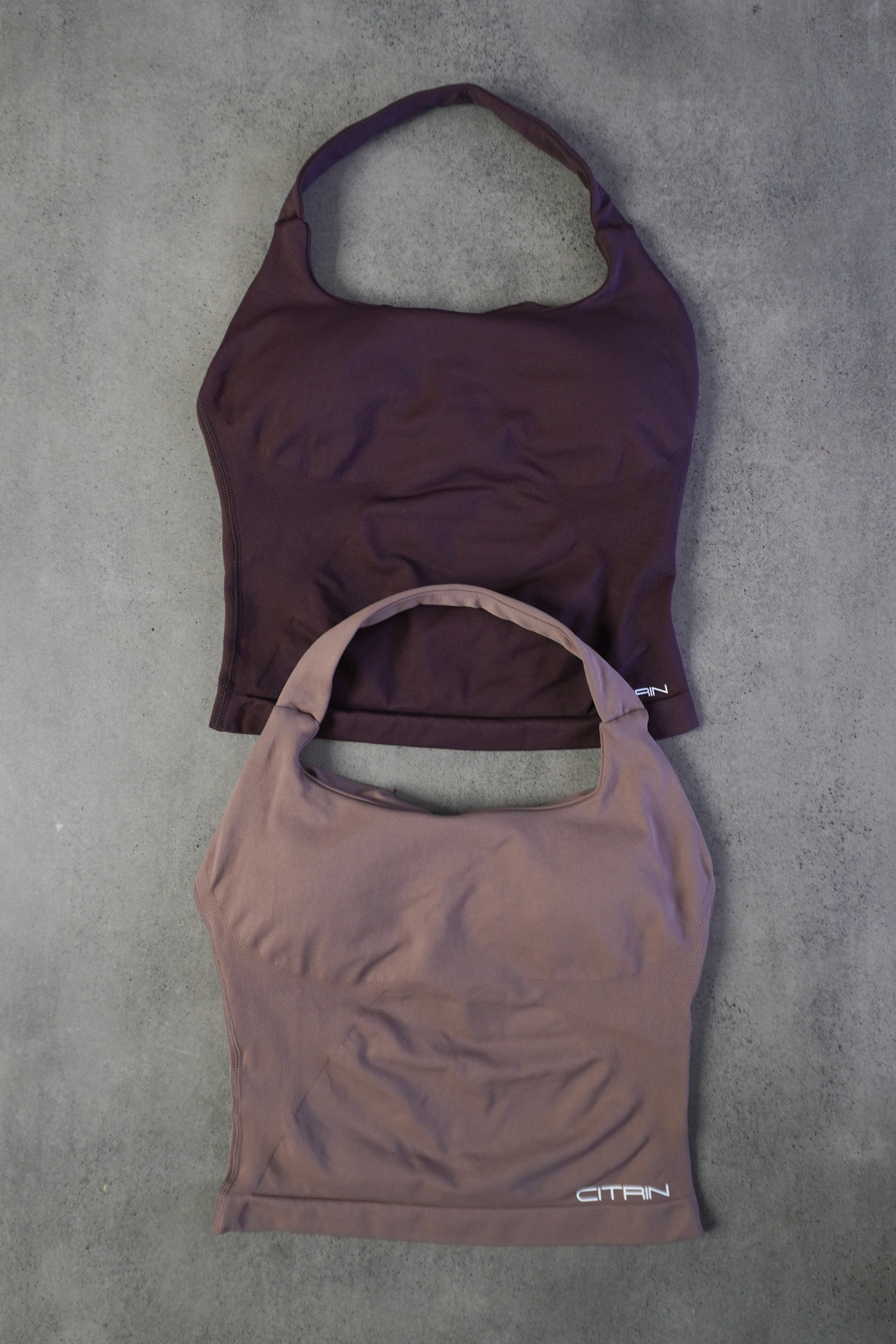 TRUE SHAPE BASIC HALTER TANK DUO - DARK BROWN/MOCHA