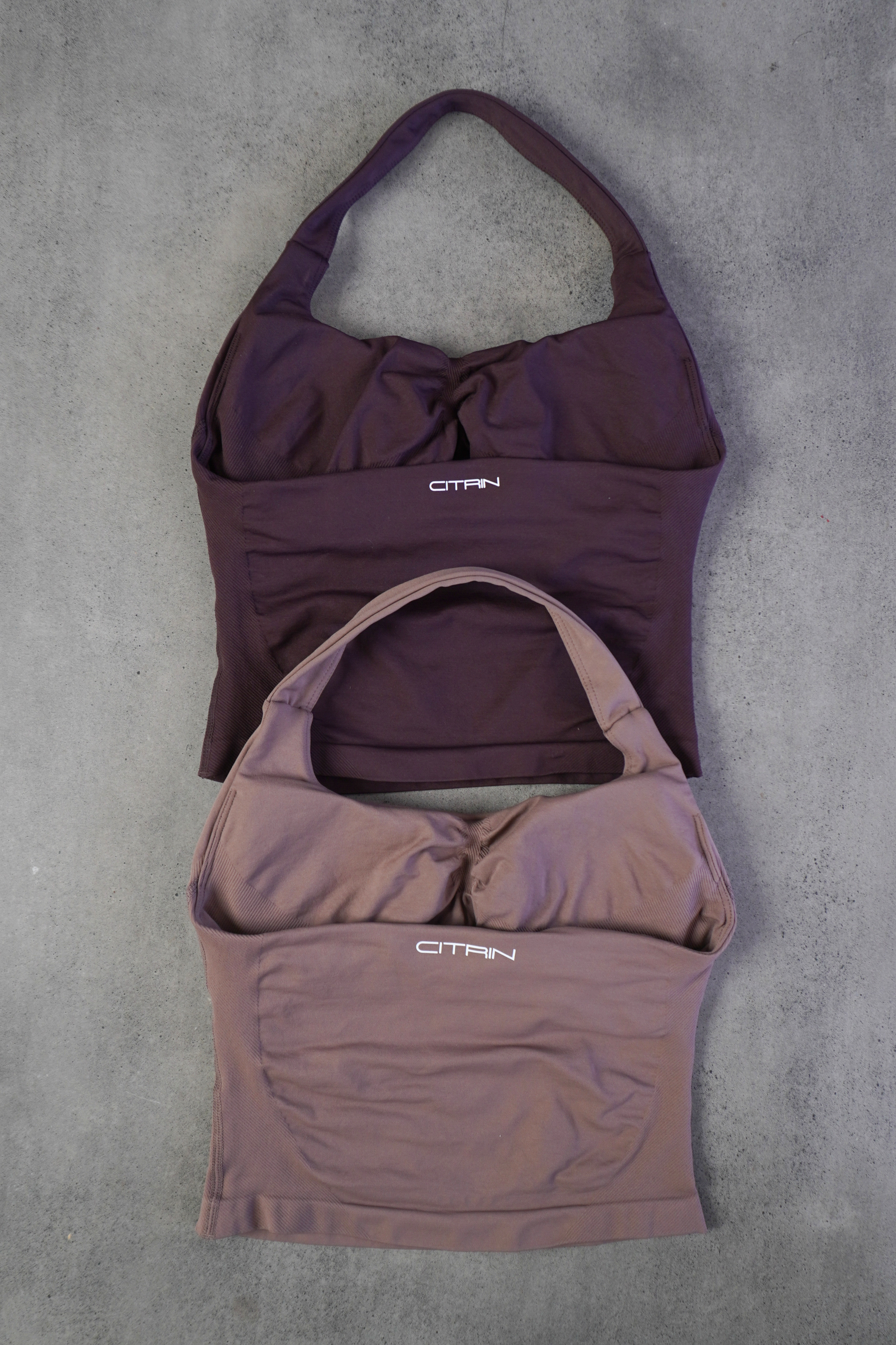 TRUE SHAPE BASIC HALTER TANK DUO - DARK BROWN/MOCHA