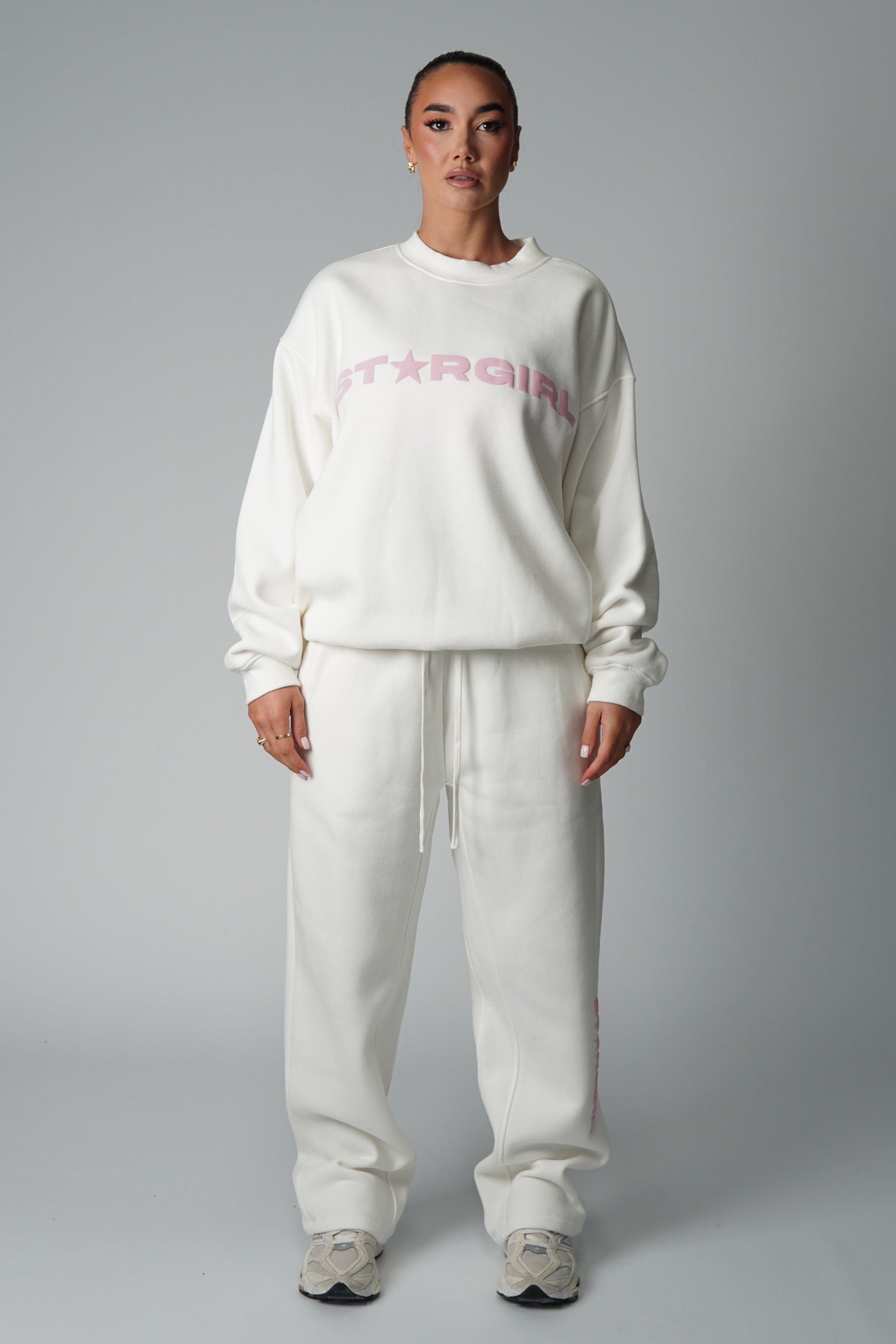 STARGIRL STRAIGHT LEG JOGGER - WHITE