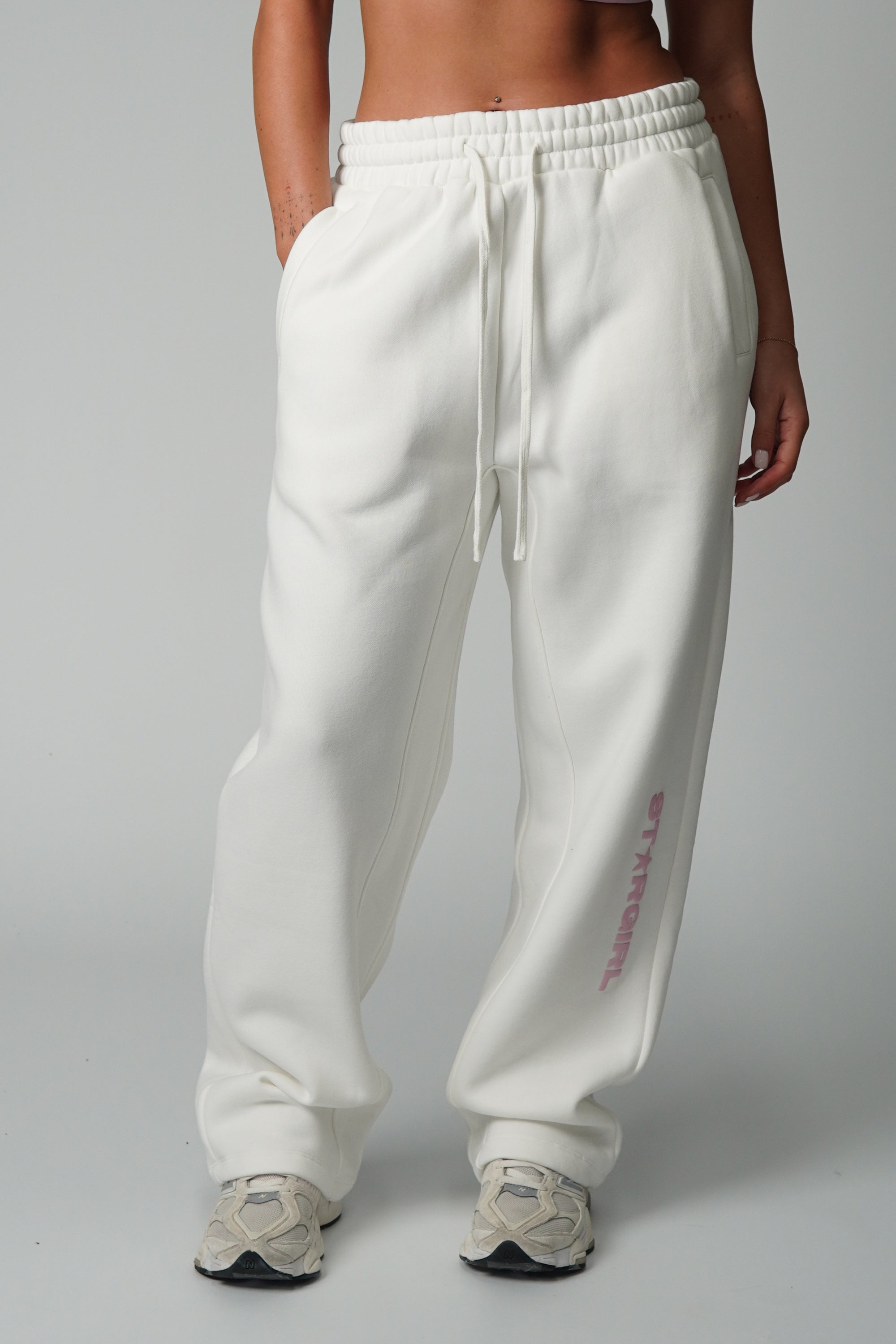 STARGIRL STRAIGHT LEG JOGGER - WHITE
