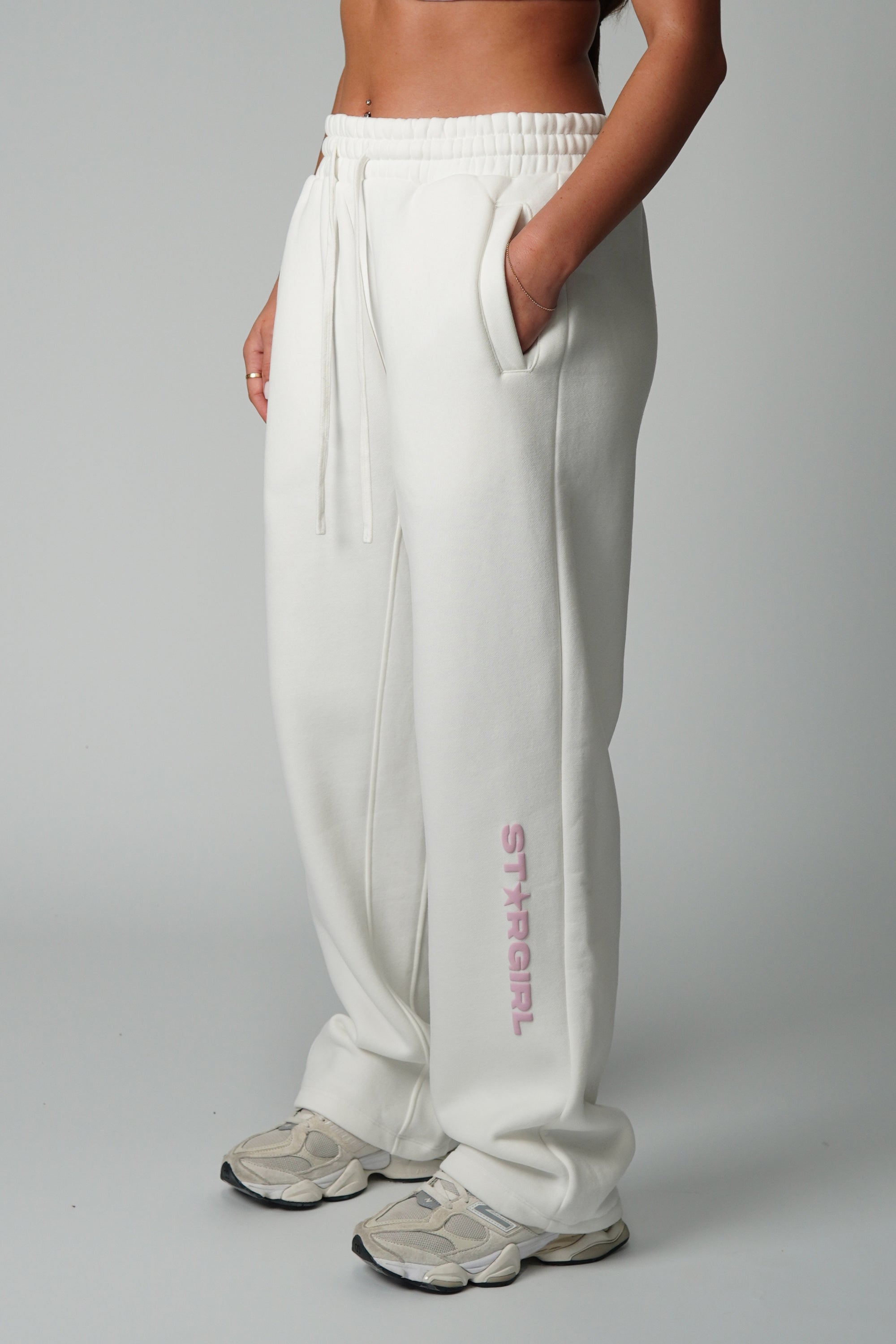 STARGIRL STRAIGHT LEG JOGGER - WHITE