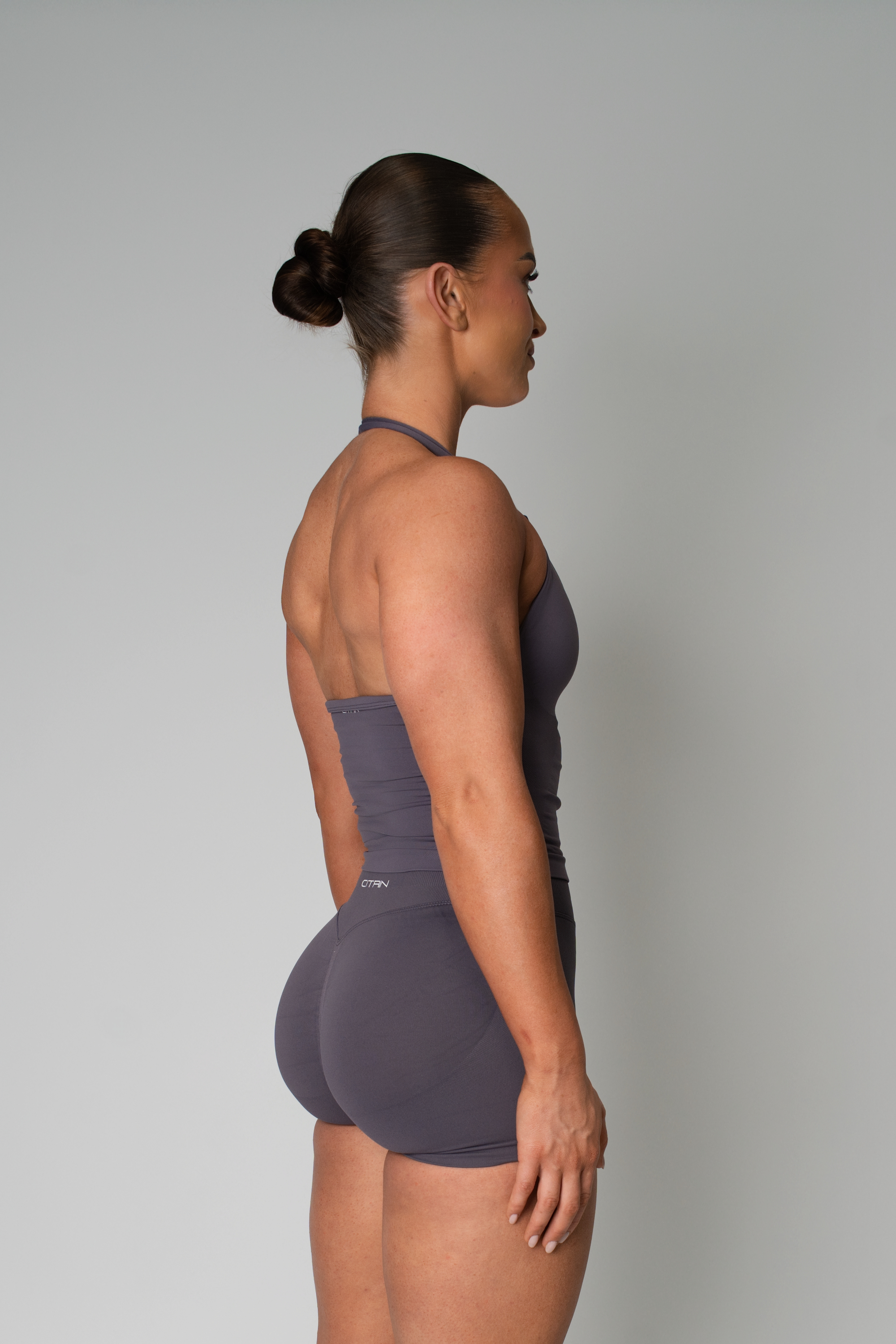 TRUE SHAPE BASIC HALTER TANK - GREY