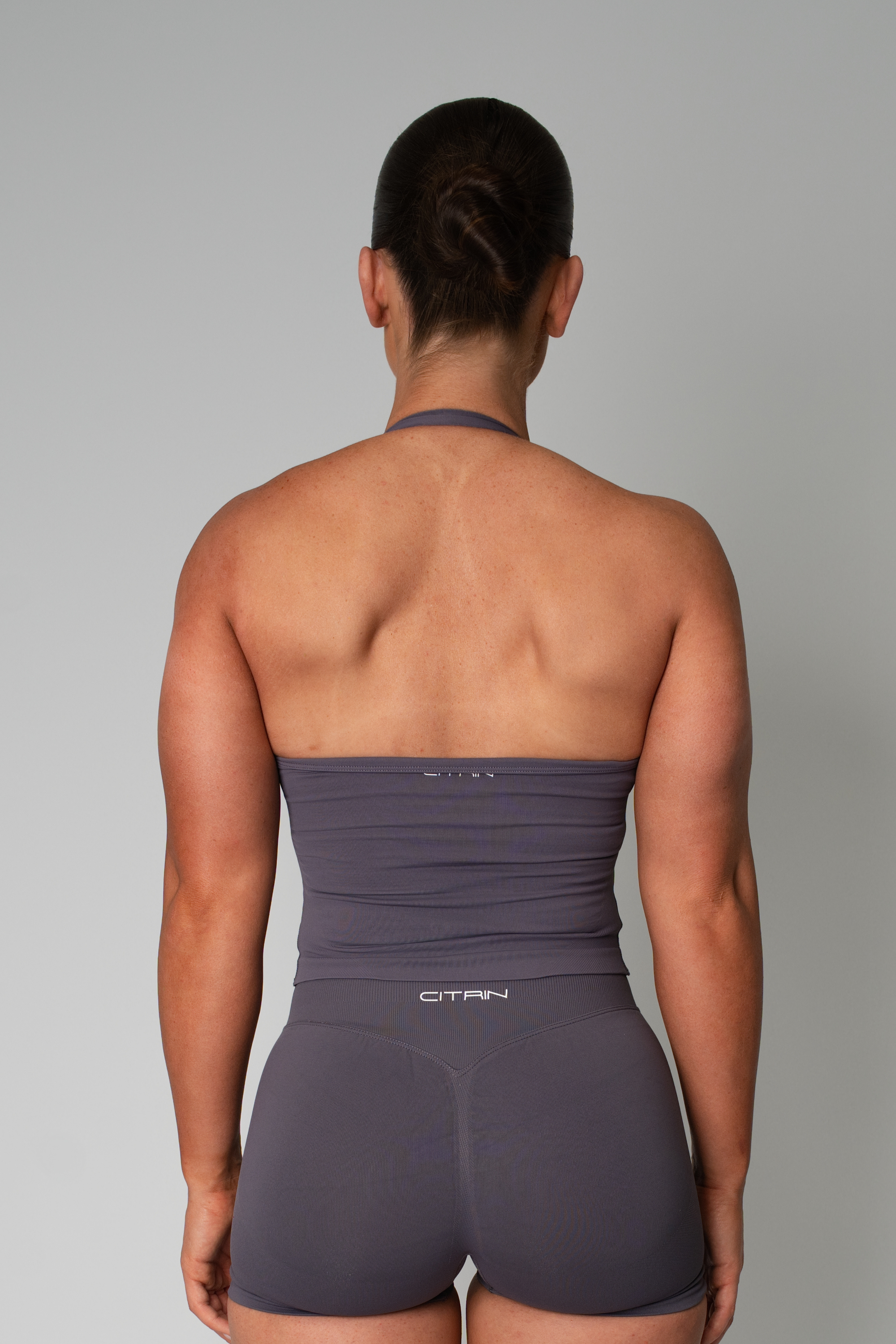 TRUE SHAPE BASIC HALTER TANK - GREY