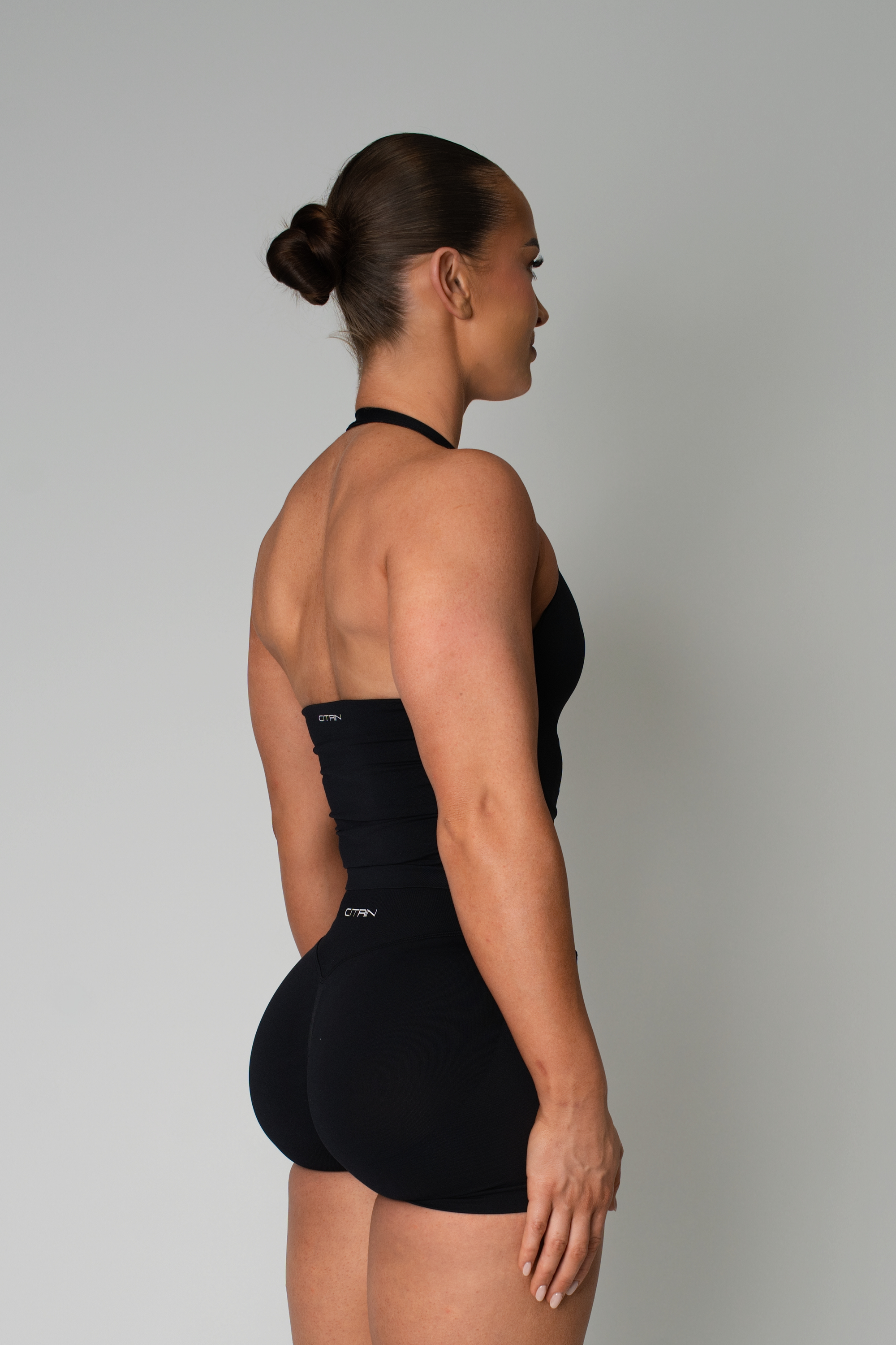 TRUE SHAPE BASIC HALTER TANK - BLACK