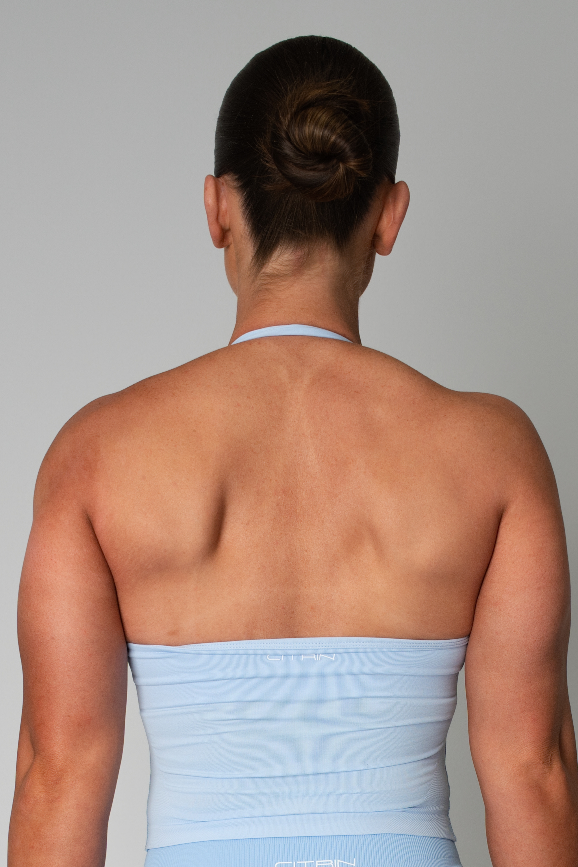 TRUE SHAPE BASIC HALTER TANK - BABY BLUE