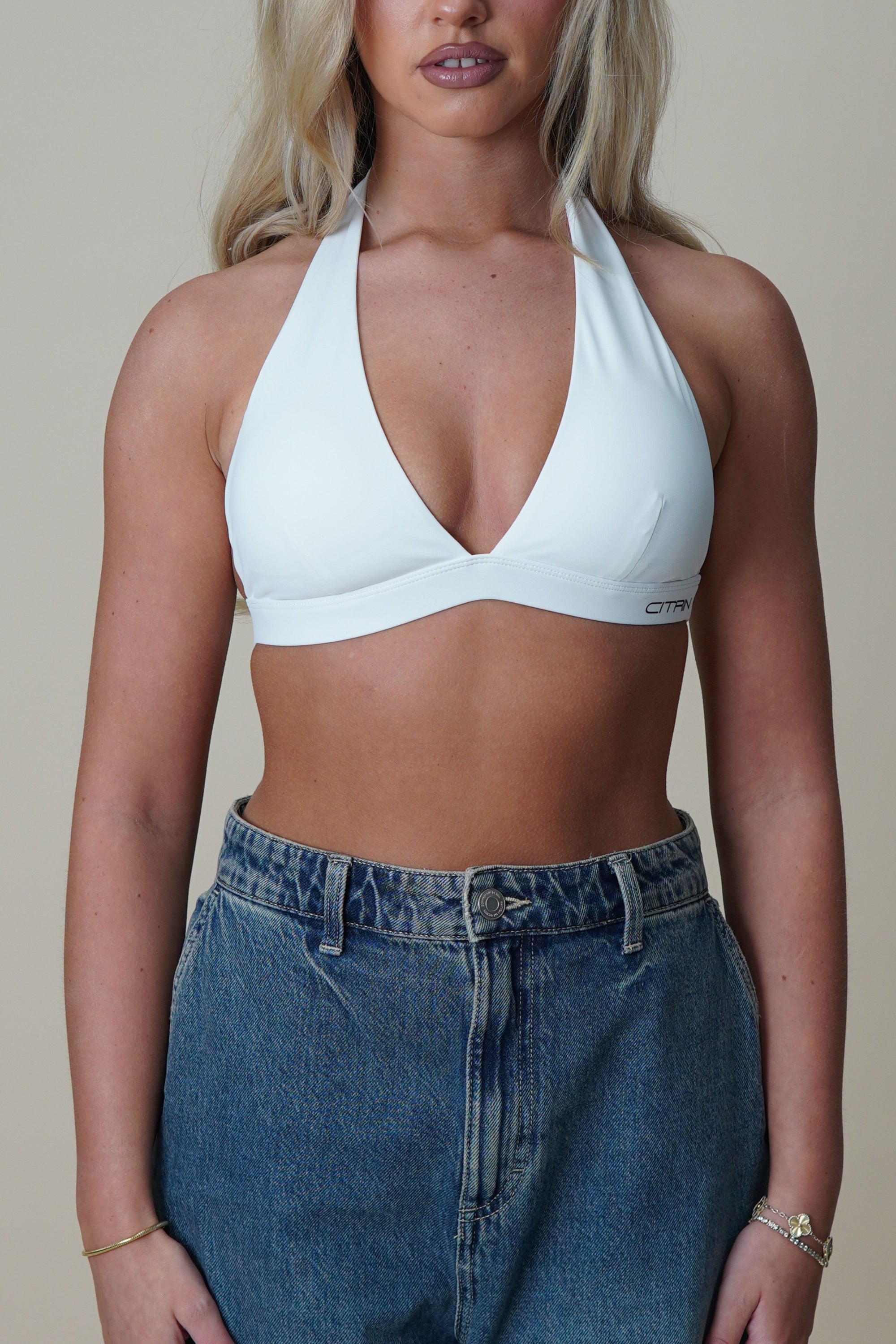THE PERFECT HALTER BRA - WHITE