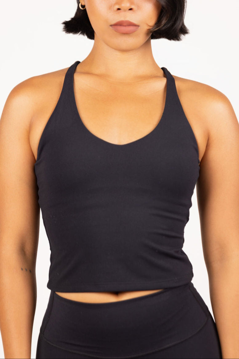 SUPER SOFT STRAPPY TANK - BLACK