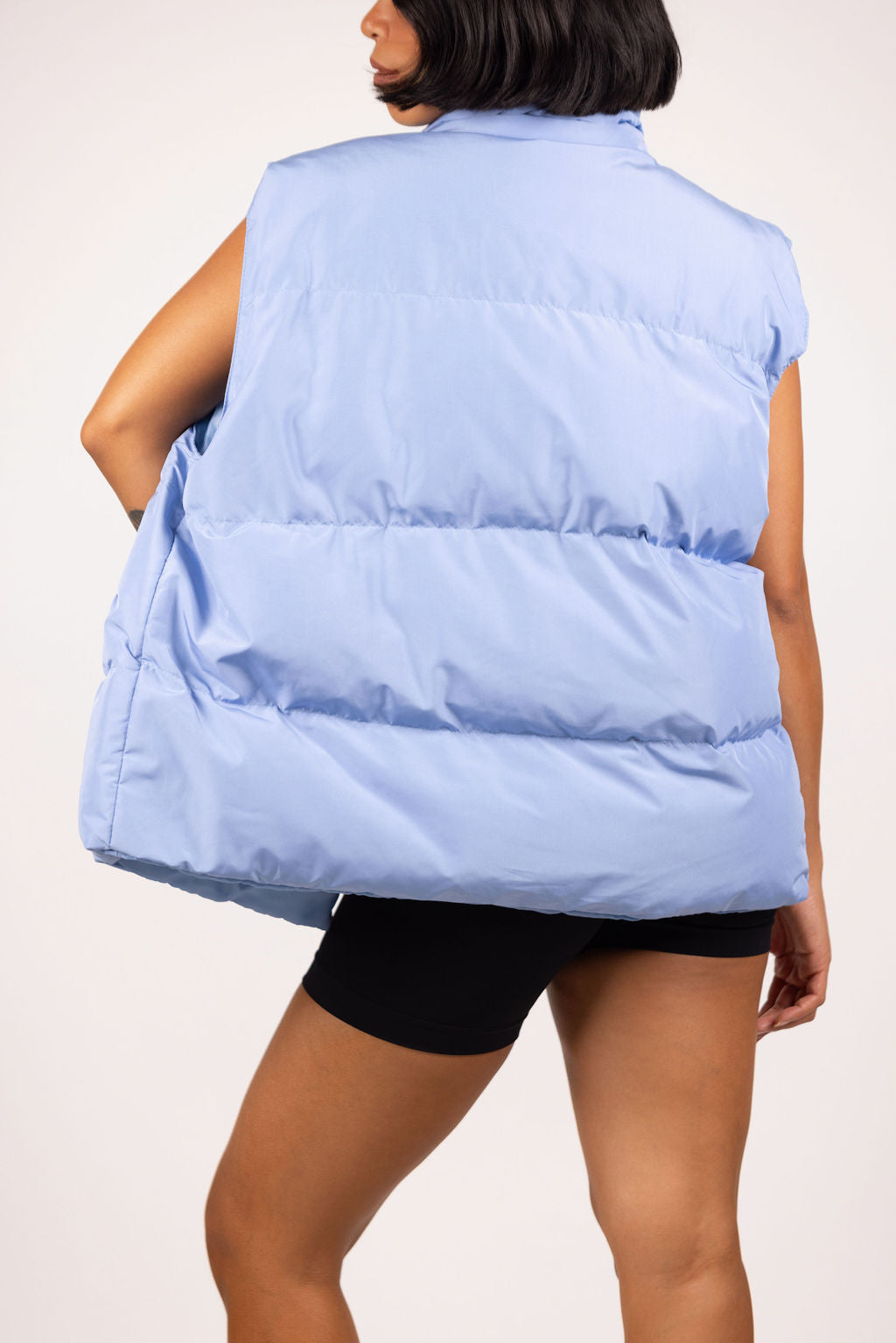 OVERSIZED PUFFER VEST - BABY BLUE