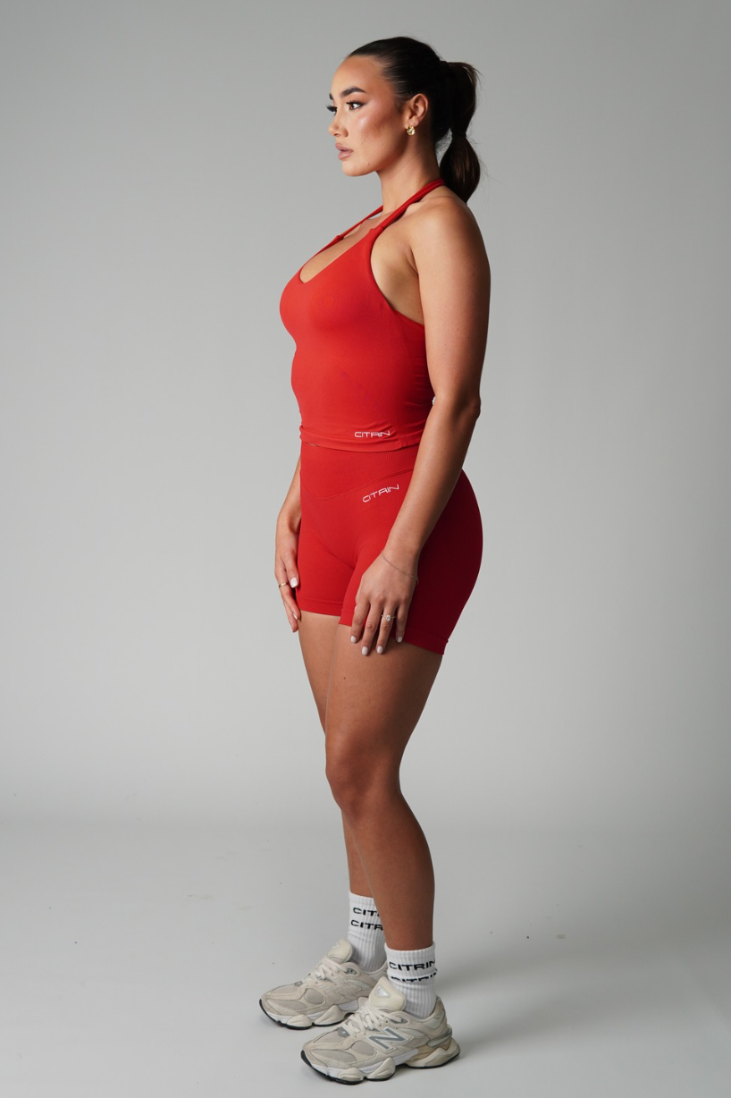 TRUE SHAPE BASIC HALTER TANK - RED