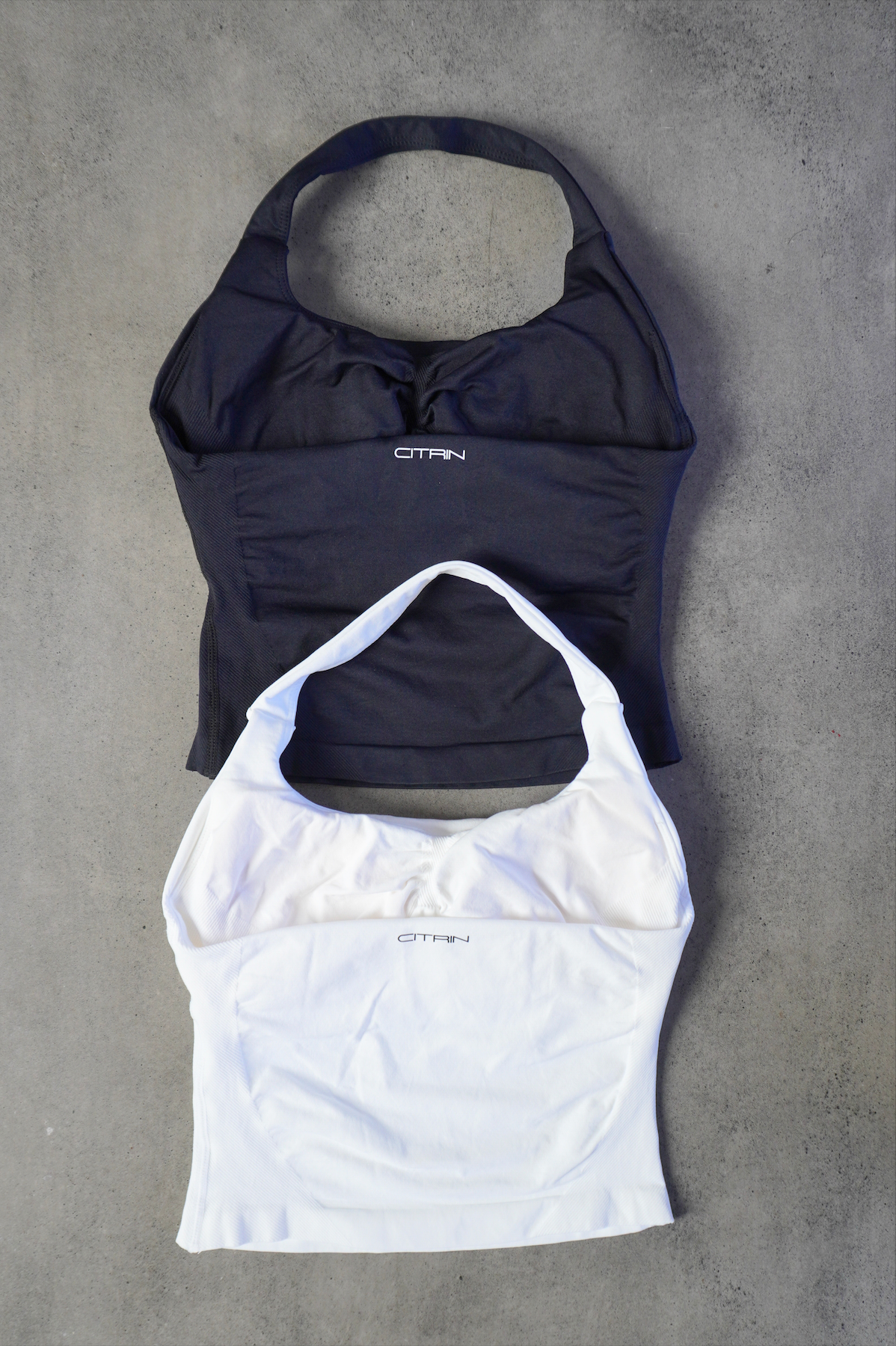 TRUE SHAPE BASIC HALTER TANK DUO - BLACK/WHITE