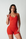 True Shape Ruched Halter Tank - Red