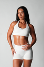 True Shape Basic Halter Crop - White
