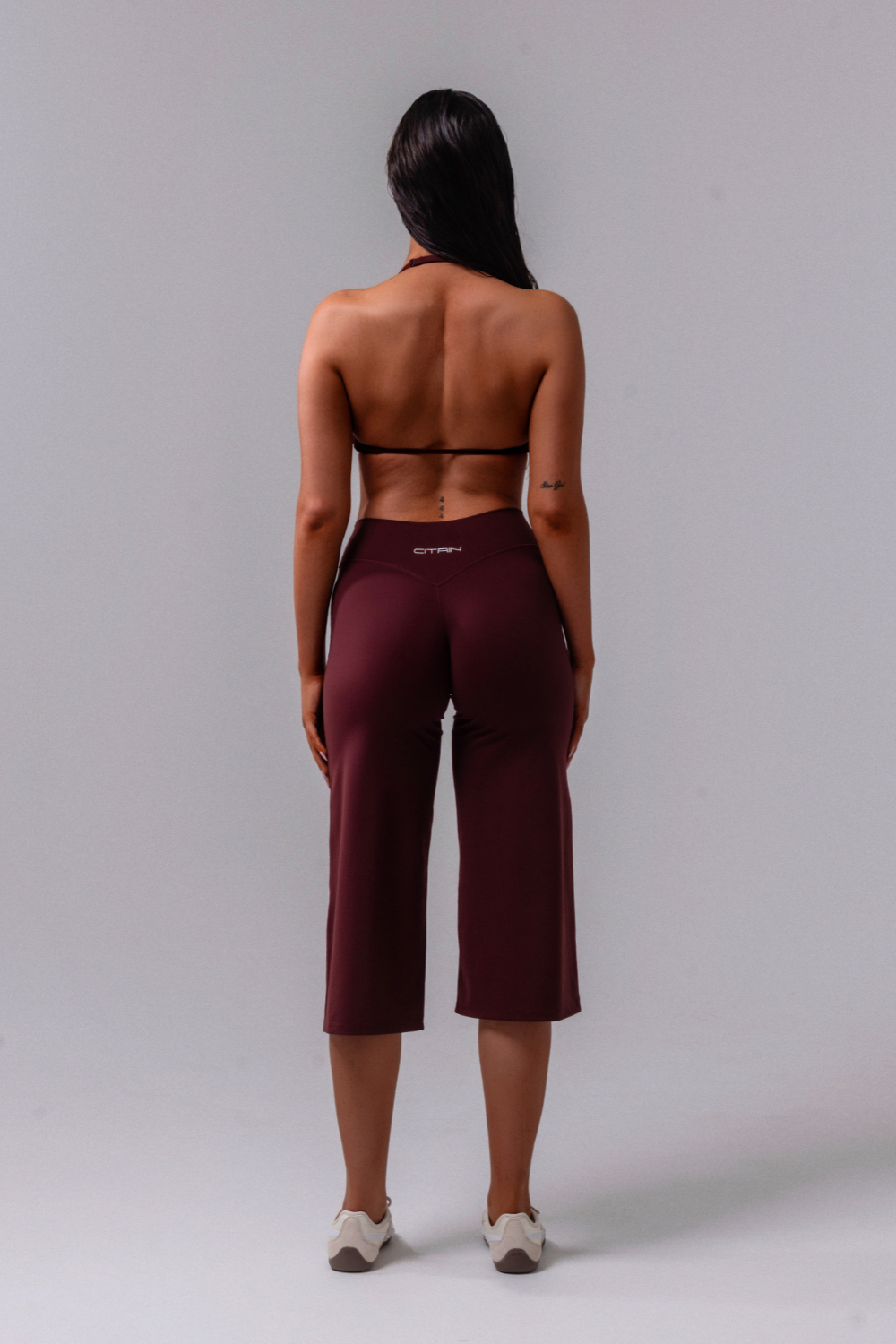 Daily Basis Wide Leg Capri - Plum