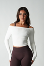Off Duty Ribbed Layering Top - White