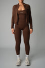 AURA CONTOUR ZIP-UP JACKET - BROWN