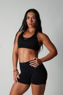 True Shape Basic Halter Crop - Black