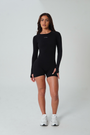 True Shape Long Sleeve Sculpt One Piece - Black