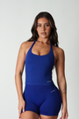 True Shape Basic Halter Tank - Dark Royal Blue