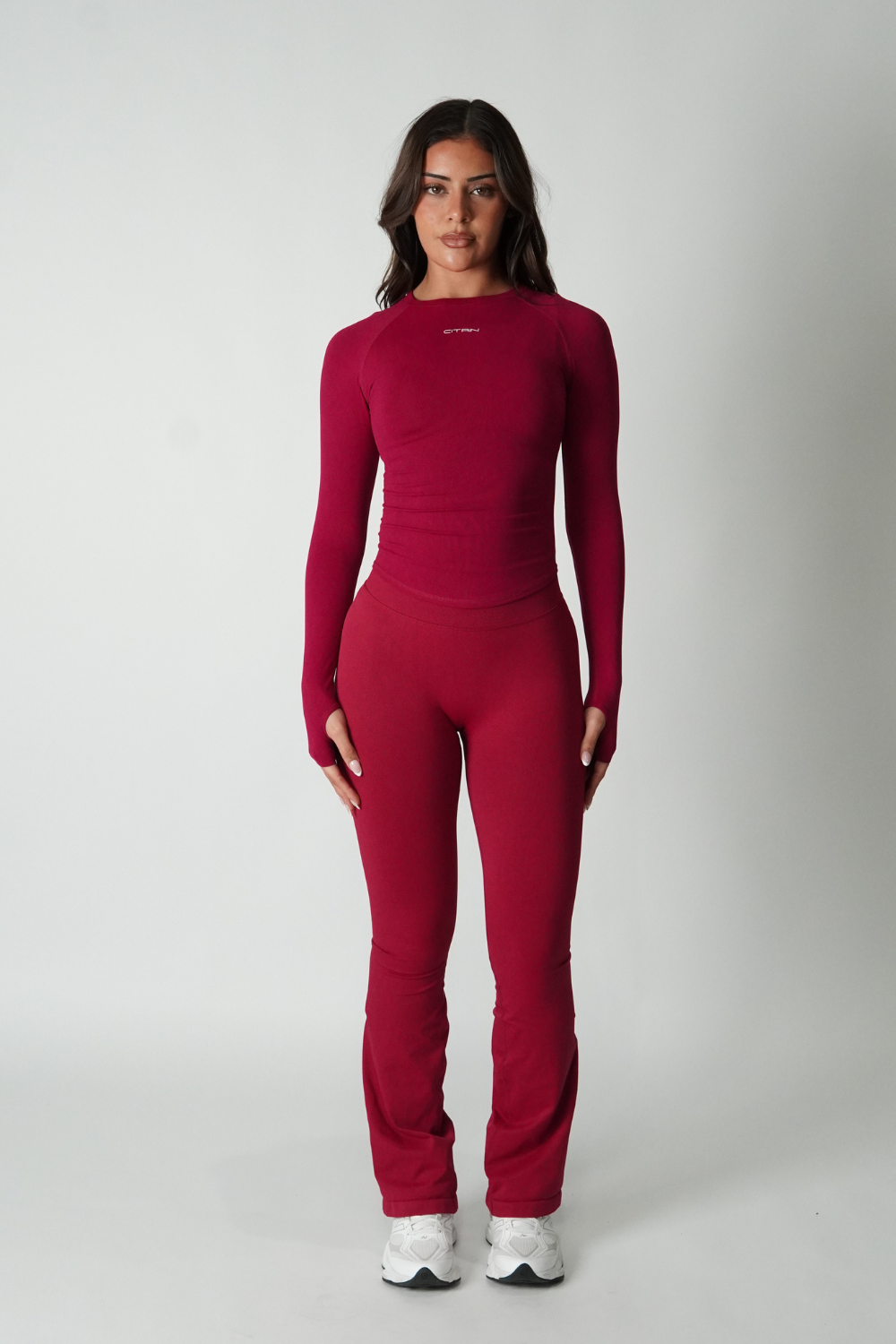 TRUE SHAPE SCULPT LONG-SLEEVE TOP - DARK BERRY