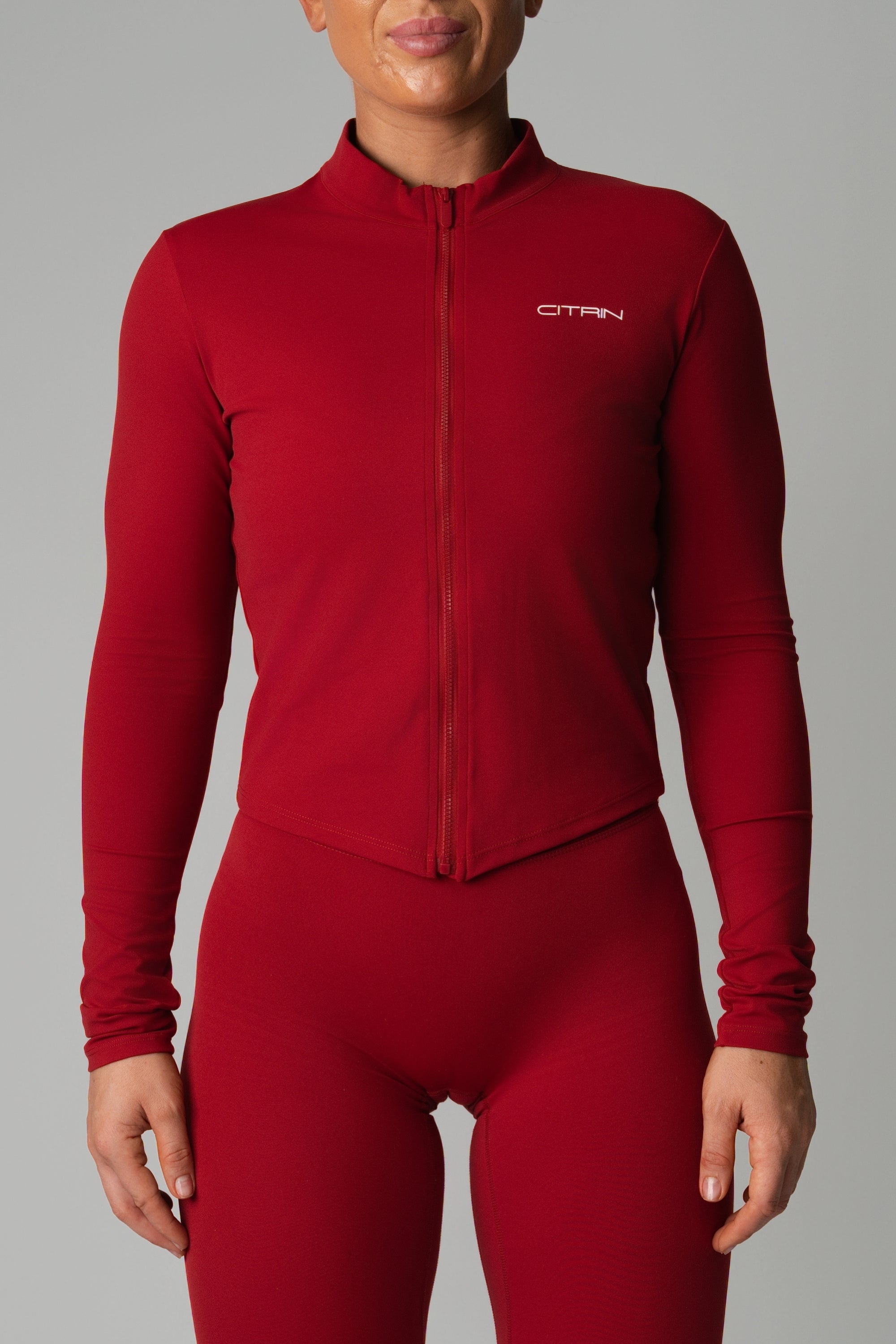 AURA CONTOUR ZIP-UP JACKET - CRIMSON