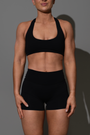 NOT SO BASIC RACER CROP - BLACK