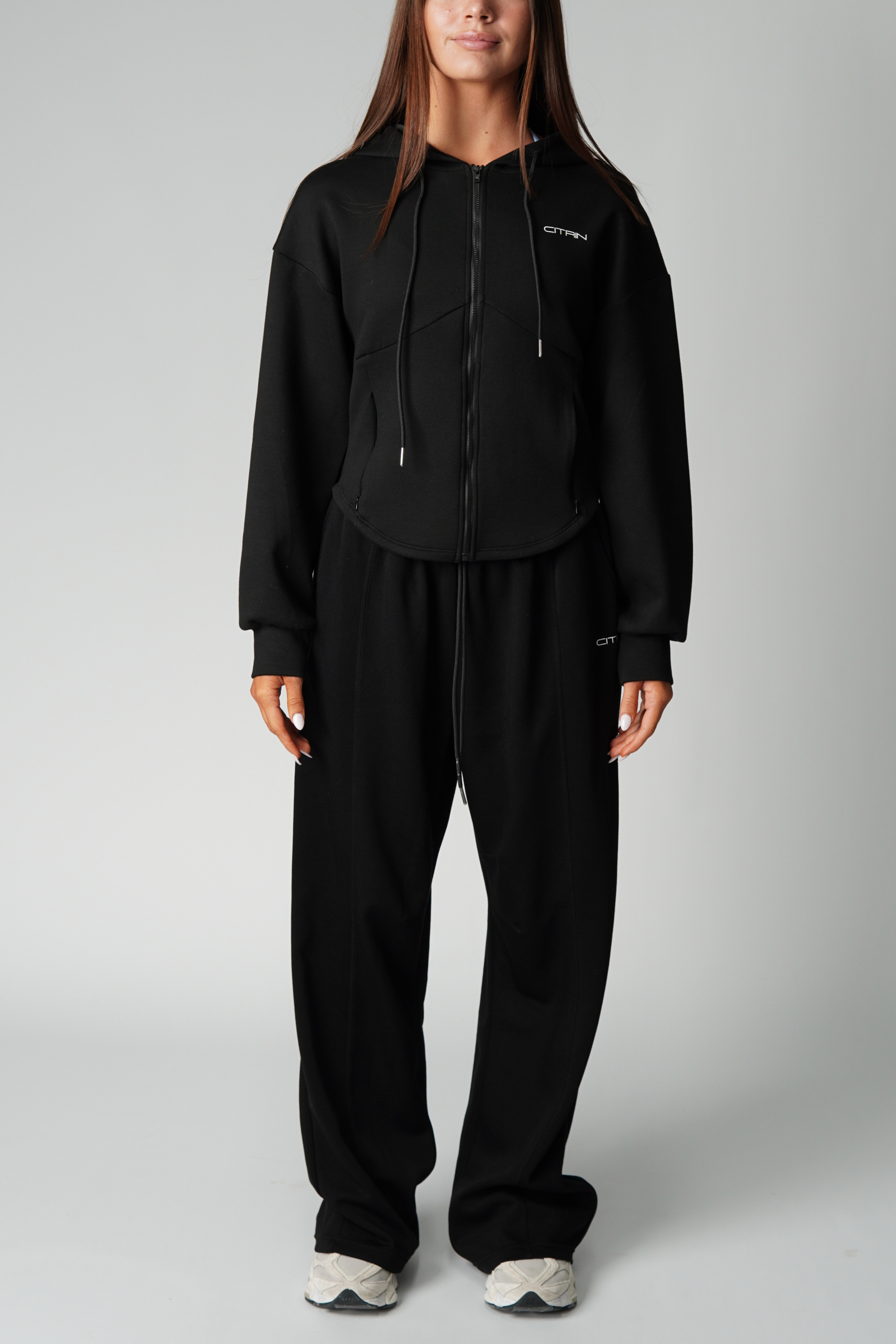SOFT ACTIVE WIDE LEG PANTS - BLACK