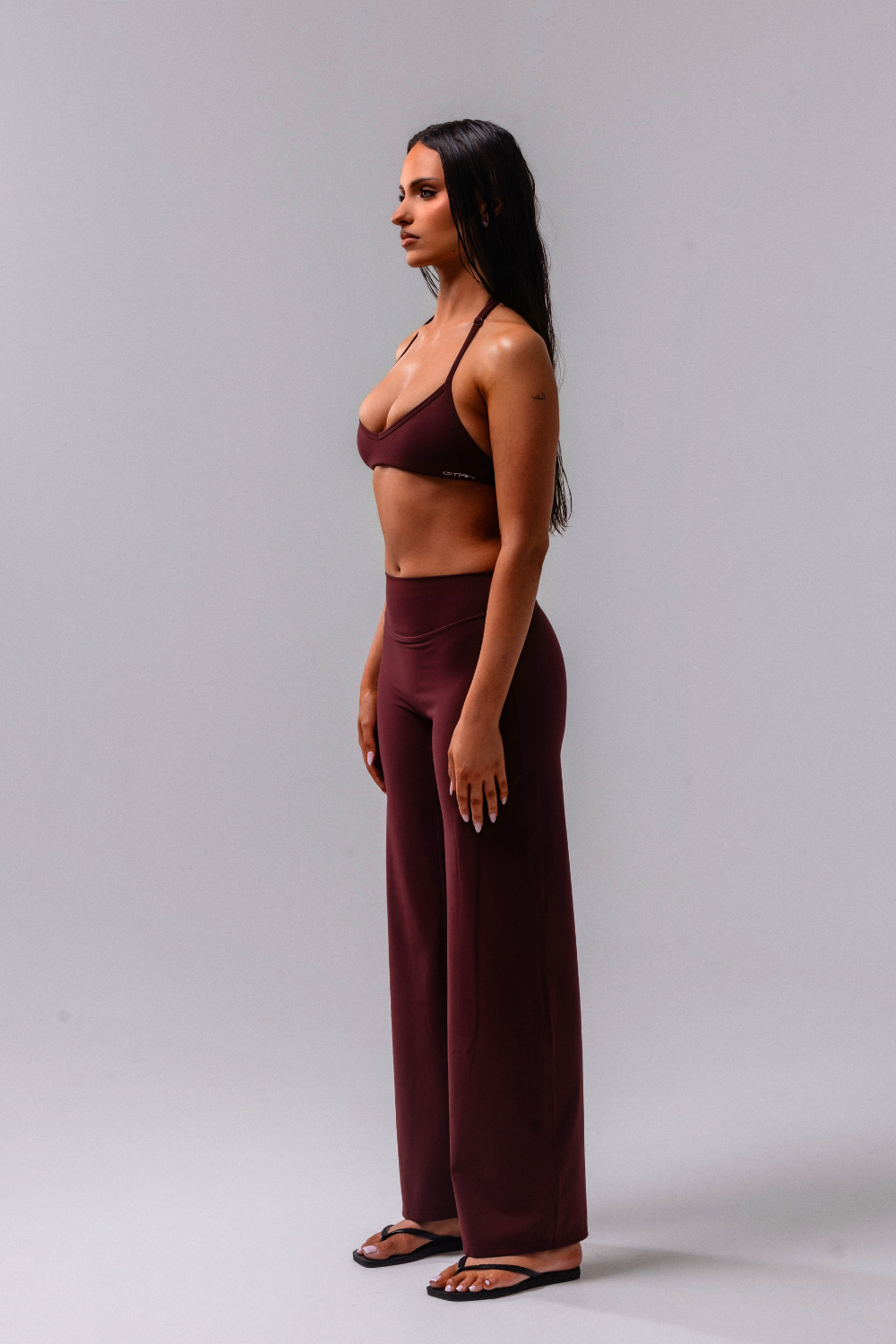 Daily Basis Wide Leg Bottoms - Plum