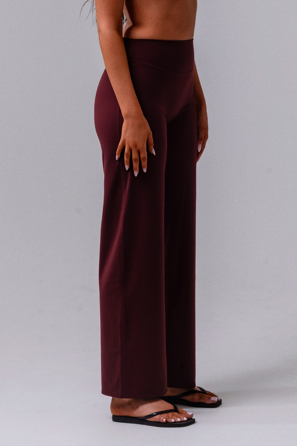 Daily Basis Wide Leg Bottoms - Plum