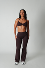 TRUE SHAPE FLARE LEGGINGS - DARK BROWN