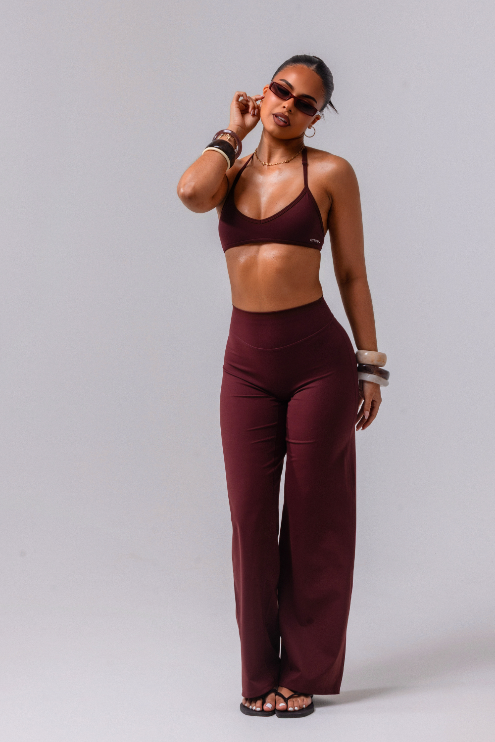 Daily Basis Wide Leg Bottoms - Plum