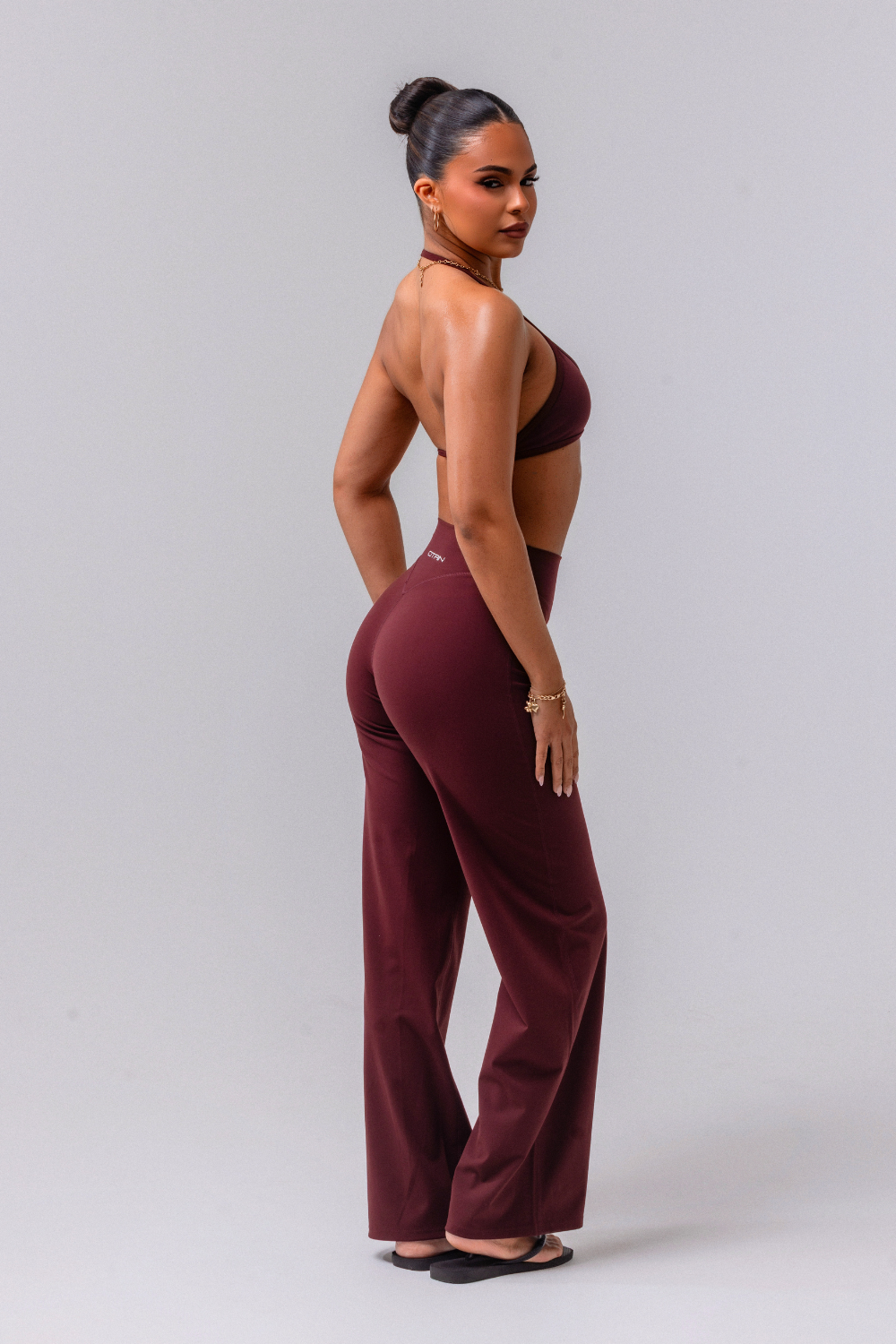 Daily Basis Wide Leg Bottoms - Plum