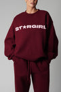 STARGIRL CREW NECK JUMPER - BURGUNDY