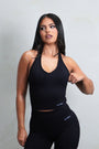PLAY GIRL HALTER CAMI - BLACK