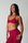 True Shape Minimal Ruched Halter Crop - Berry