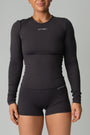 AURA LONG SLEEVE TOP - DEEP GREY