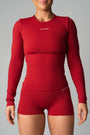 AURA LONG SLEEVE TOP - CRIMSON