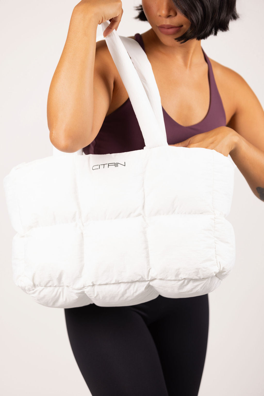 CITRIN PUFFER TOTE - WHITE
