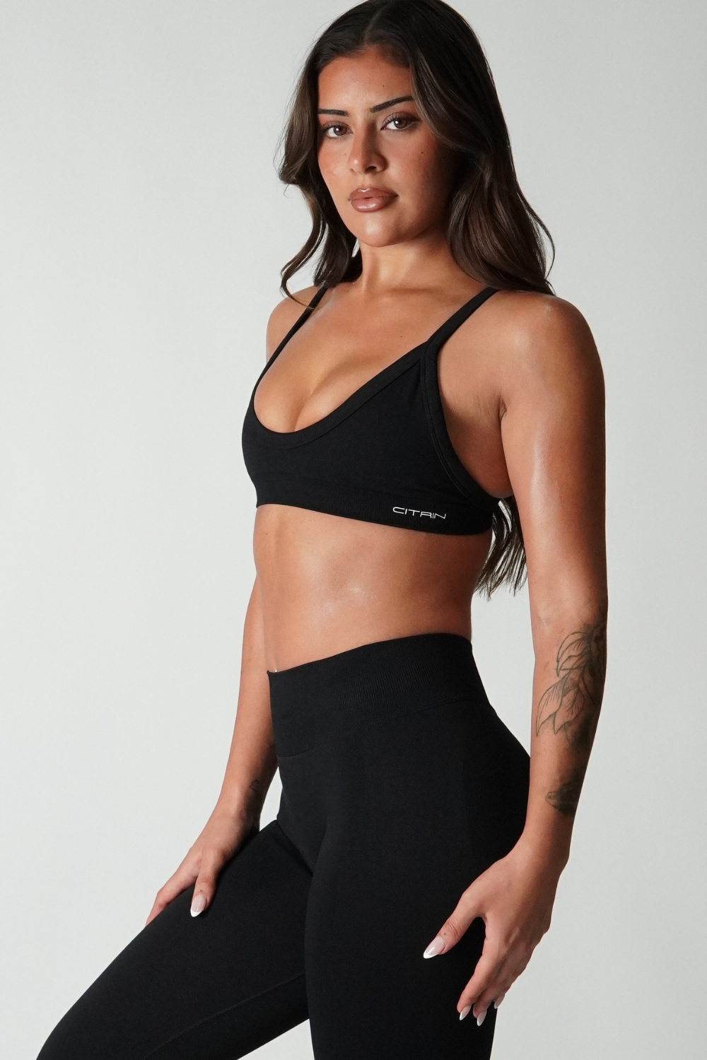 TRUE SHAPE CAMI CROP - BLACK
