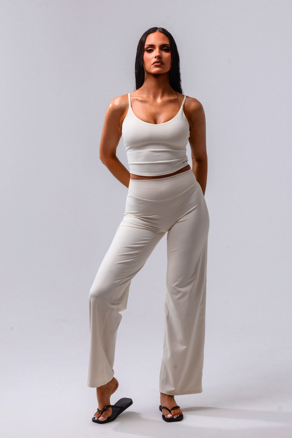 Daily Basis Wide Leg Bottoms - Crema