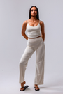 Daily Basis Wide Leg Bottoms - Crema