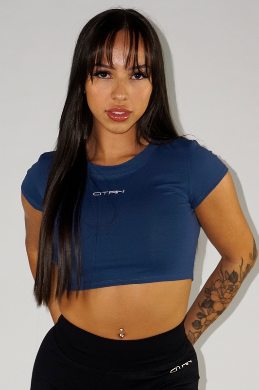 PRO CROPPED T-SHIRT - NAVY