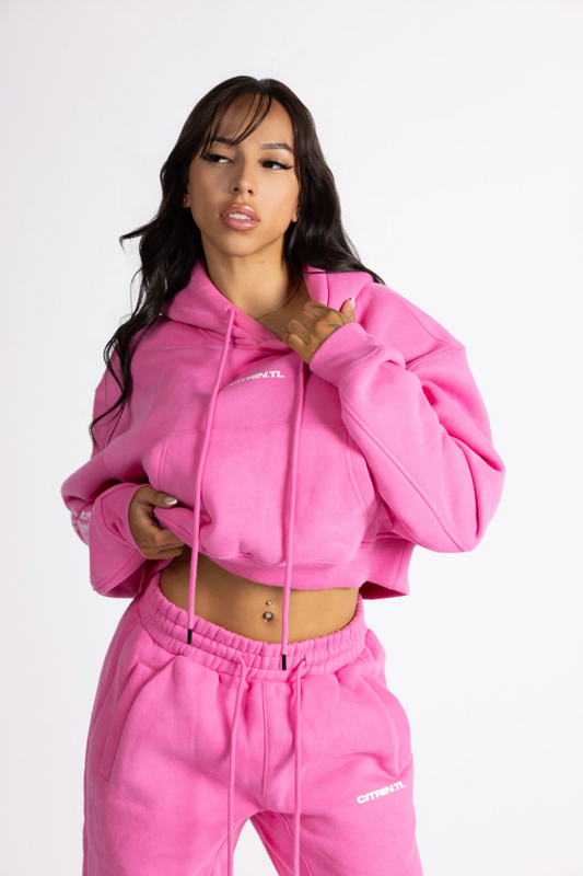 PROTECT YOUR ENERGY / CROPPED HOODIE - PINK