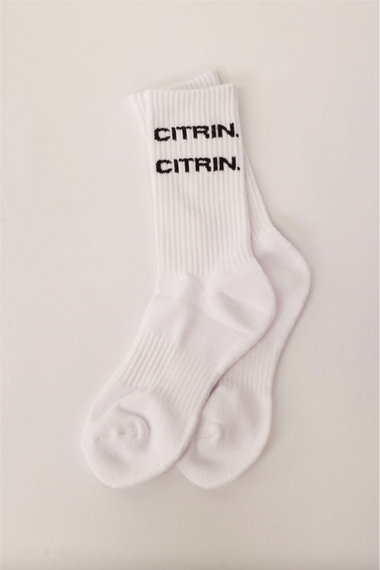CITRIN XL LOGO CREW SOCKS - WHITE