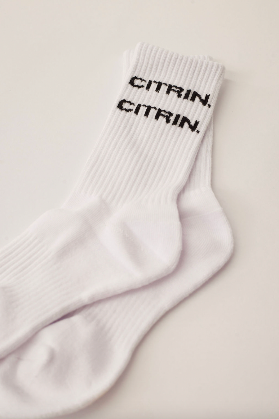 CITRIN XL LOGO CREW SOCKS - WHITE