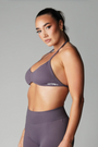 TRUE SHAPE MINIMAL RUCHED HALTER CROP - GREY