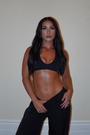 OFF DUTY HALTER CROP - BLACK