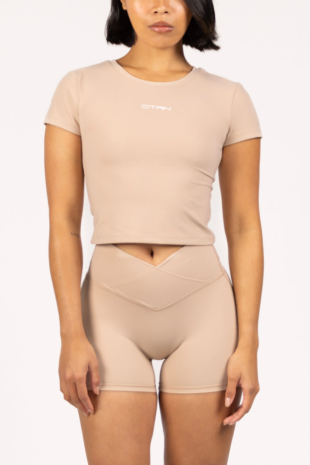 LA BELLE MIDI CROP - ALMOND